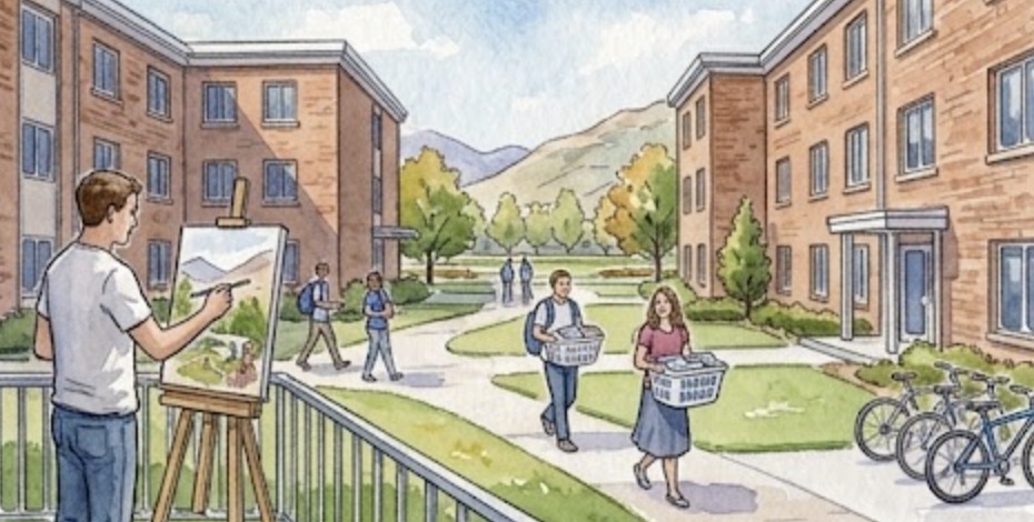 BYU Provoの寮の中庭